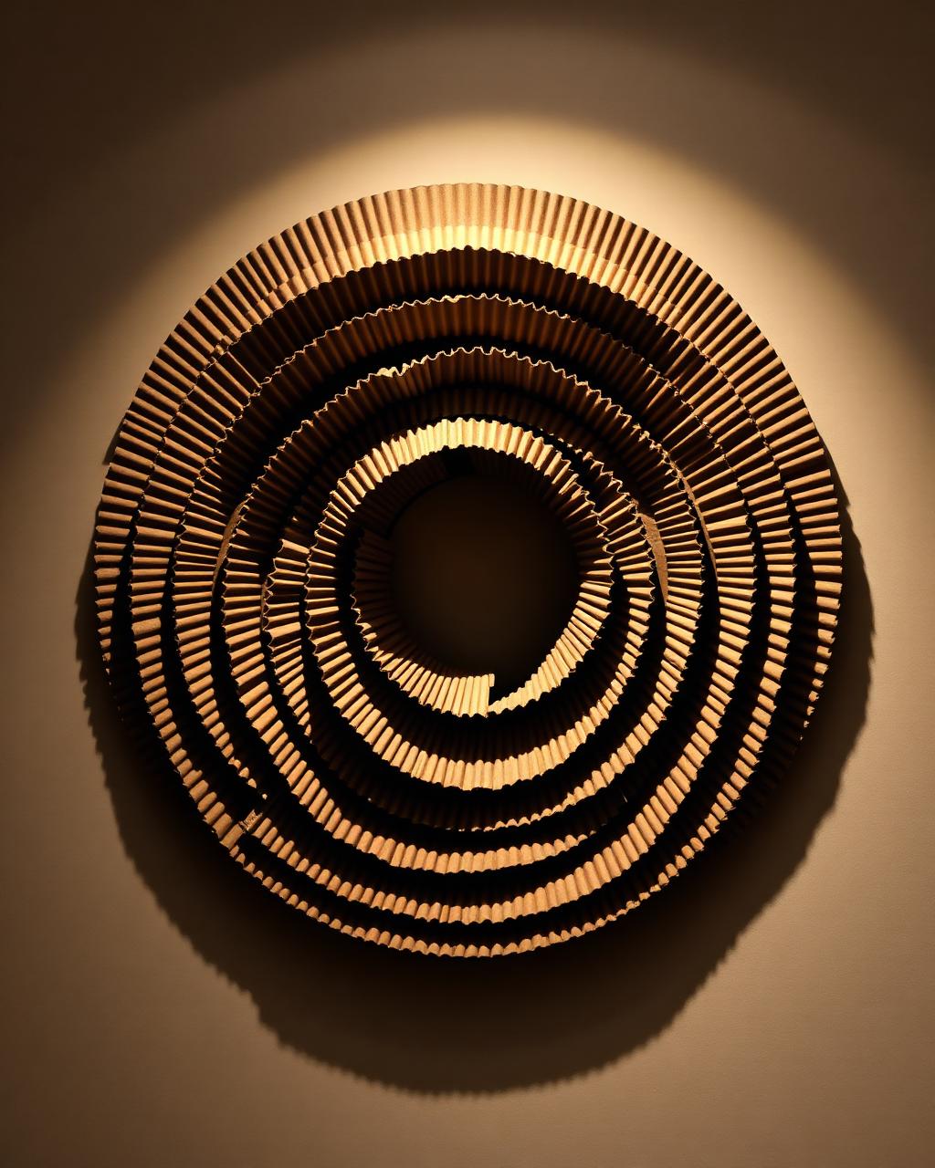 Vortex Ledger — Hand-cut corrugated board, beeswax