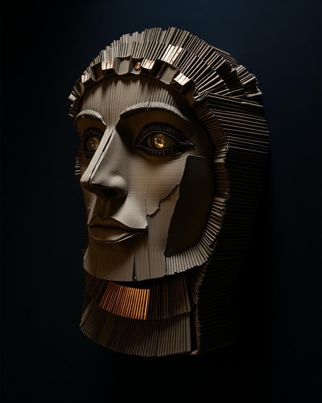 Effigy No. 7 — Stacked kraft board, gold leaf